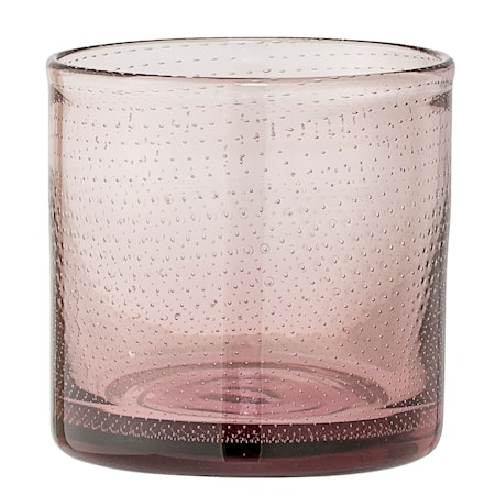Ljuslykta Glas Rosa med Prickar