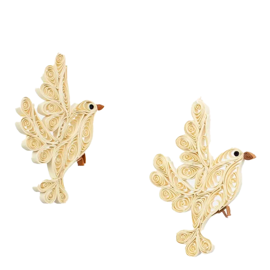 Afroart - Julhänge Duva 2-pack 8 cm Vit