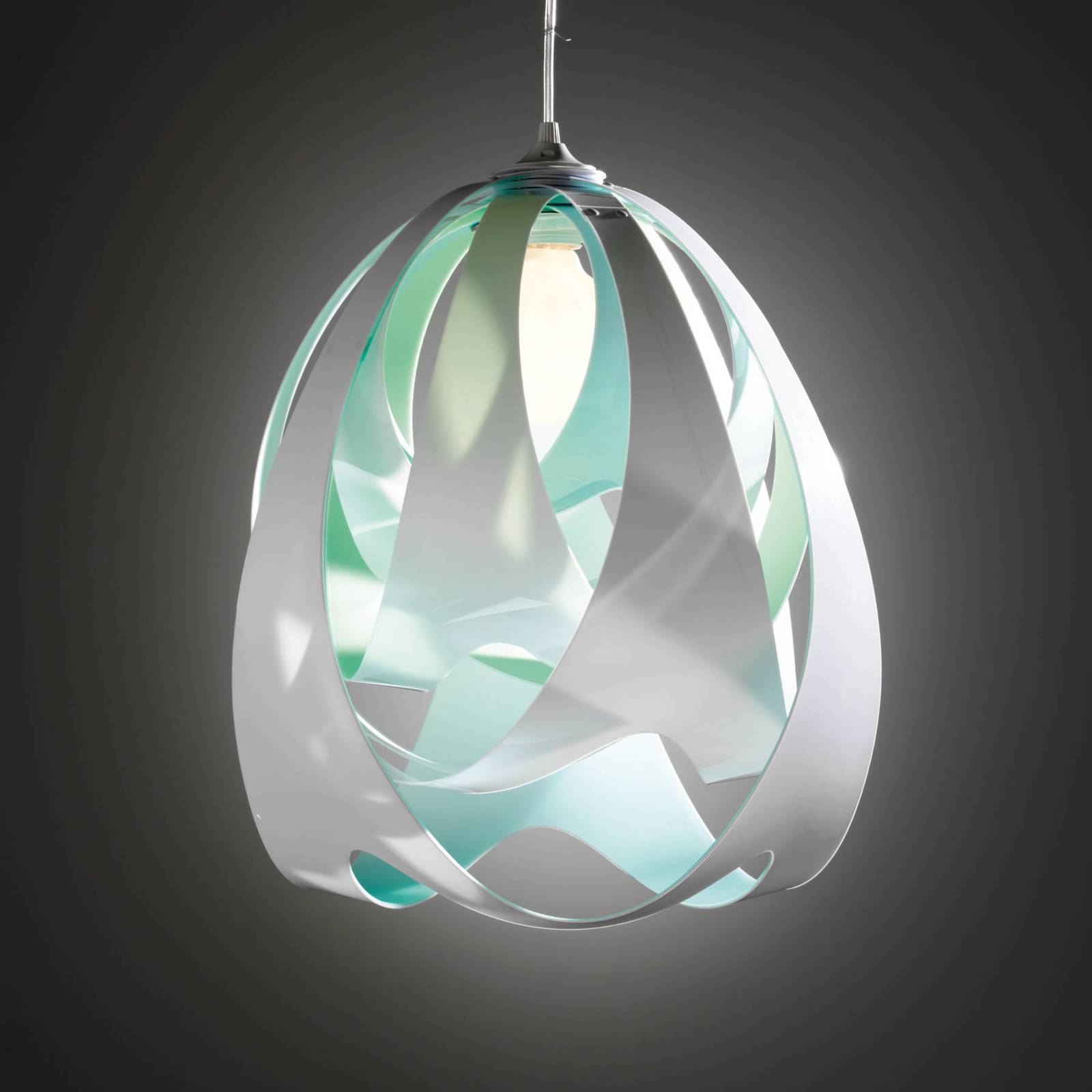 Modern taklampa GOCCIA DI LUCE, blå-grön