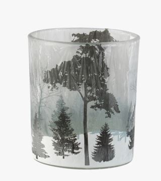 Black trees värmeljushållare grå