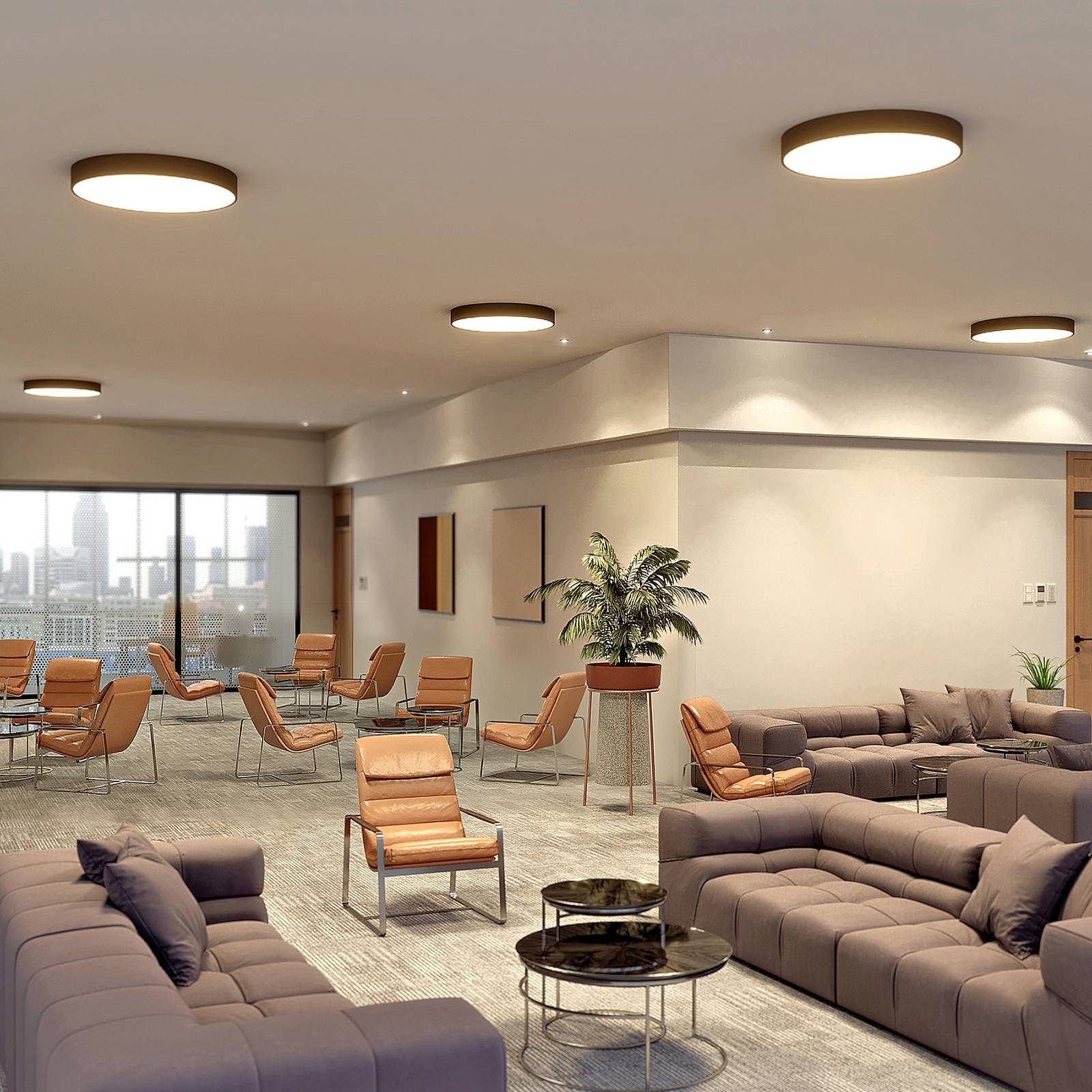 Arcchio Noabelle LED-taklampa, svart, 80 cm