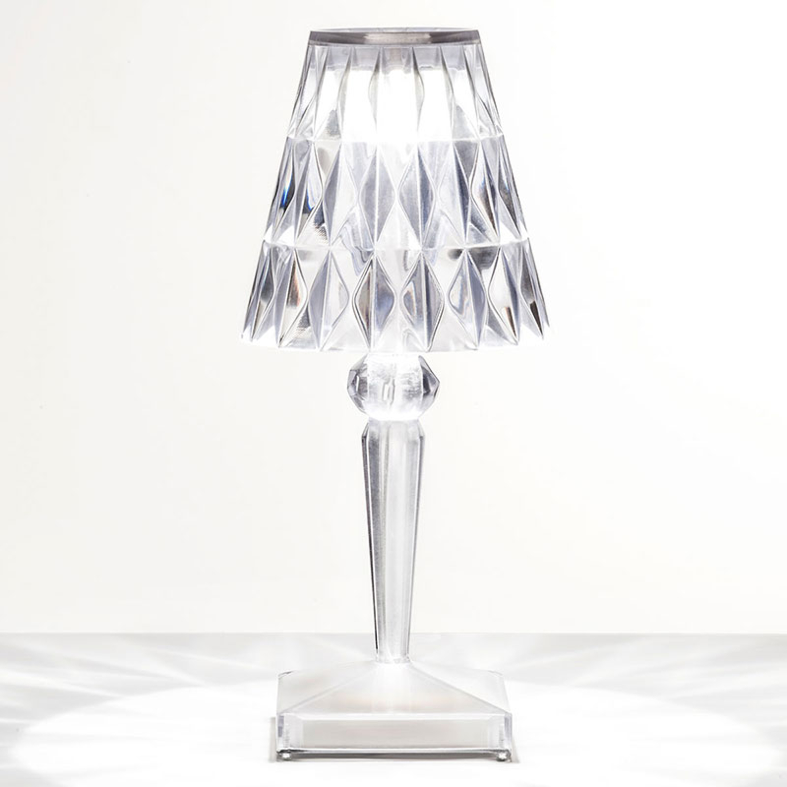 Deko-LED-bordslampa Battery med IP54, transparent
