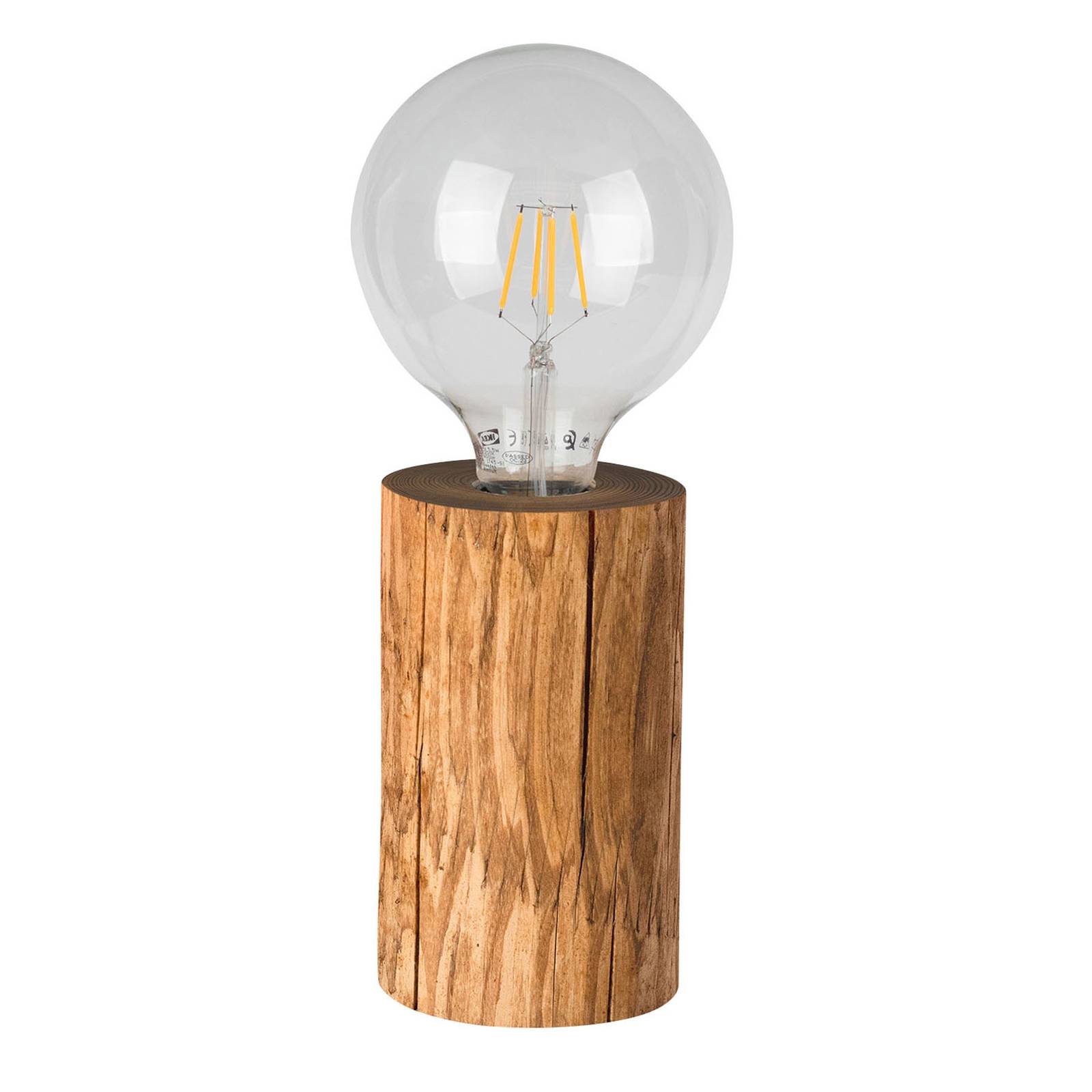 Bordslampa Trabo, betad tallträ, höjd 15 cm