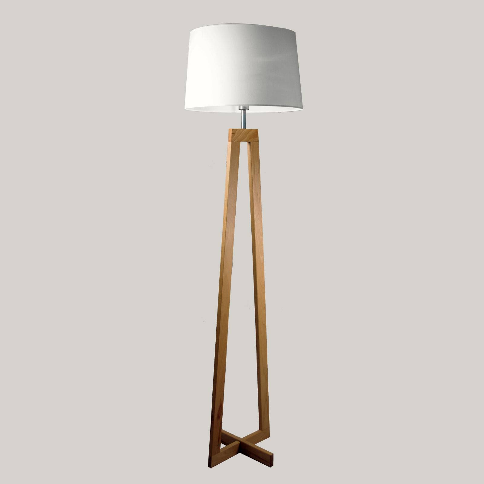 Golvlampa Sacha LS av trä och textil, vit
