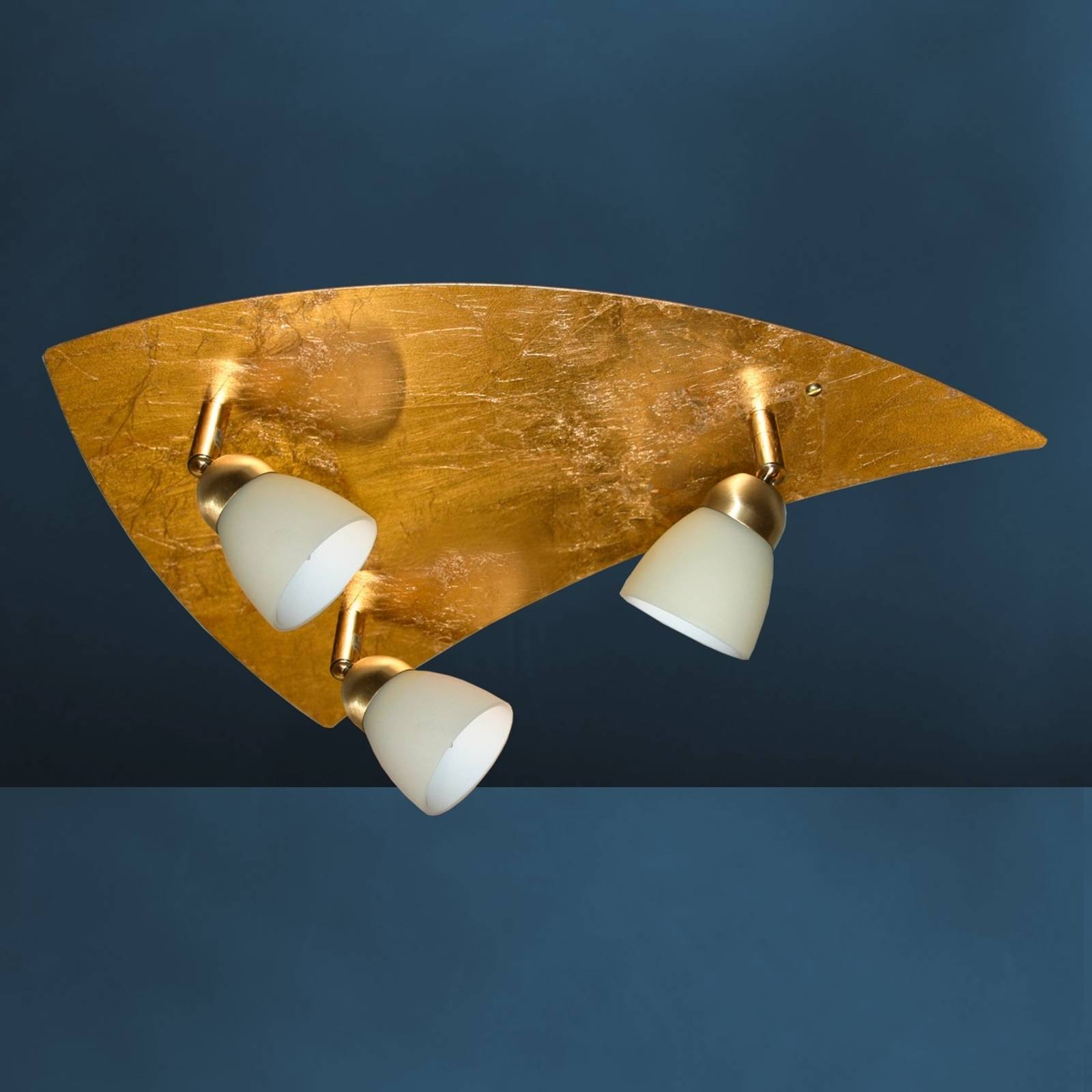 Taklampa Elegance, 3 lampor, guld