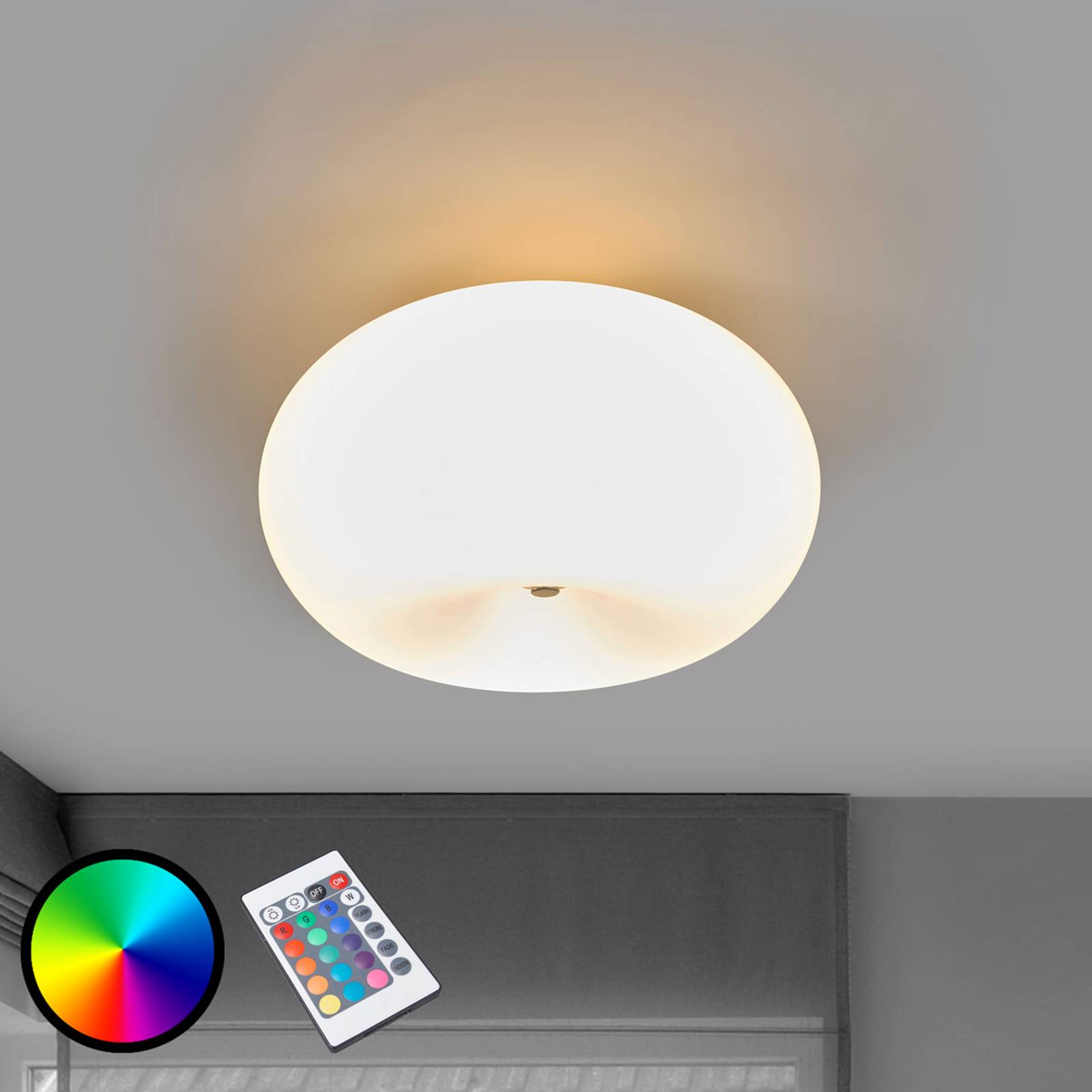 LED-taklampa Optica-C RGBW m fjärrkontroll