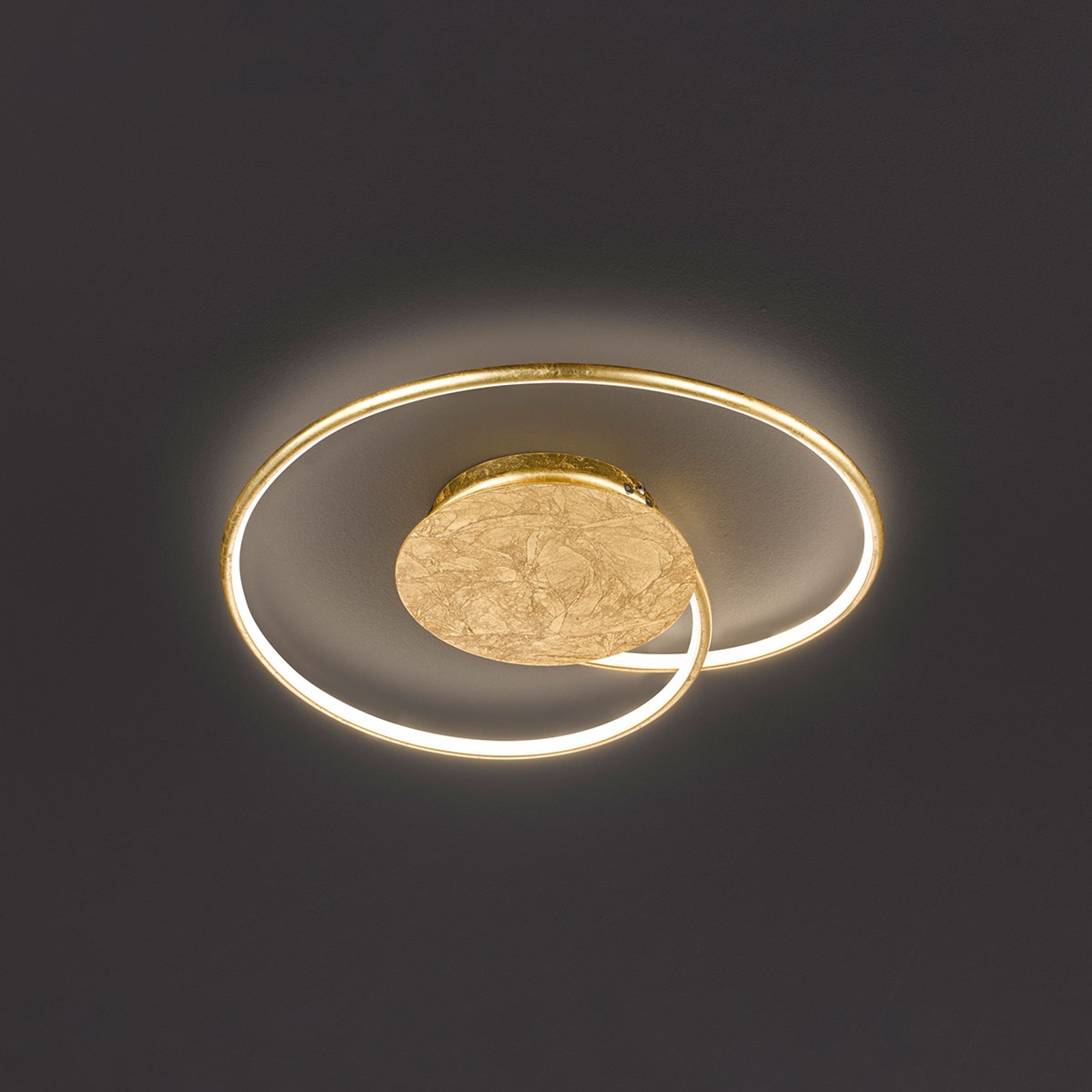 LED-taklampa Opus, guld, längd 45 cm