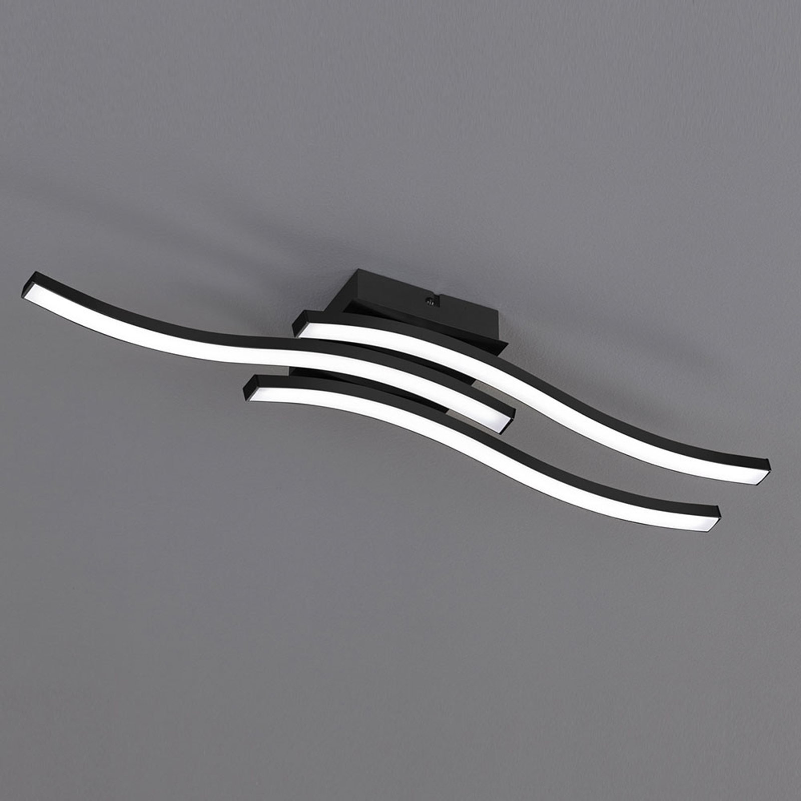 LED-taklampa Route i svart, 3 lampor