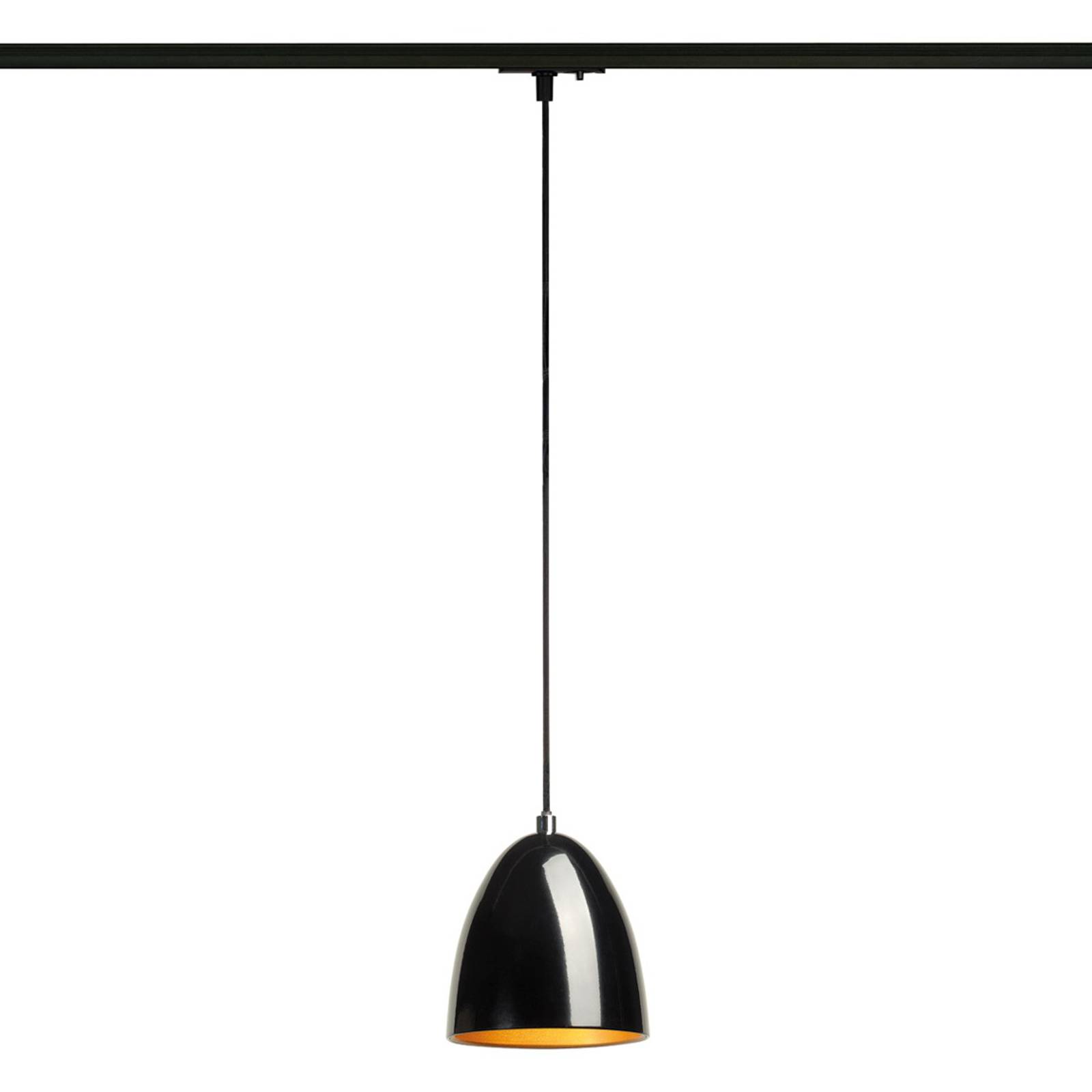 Svart-gyllene taklampa Para Cone för 1-fas-skena