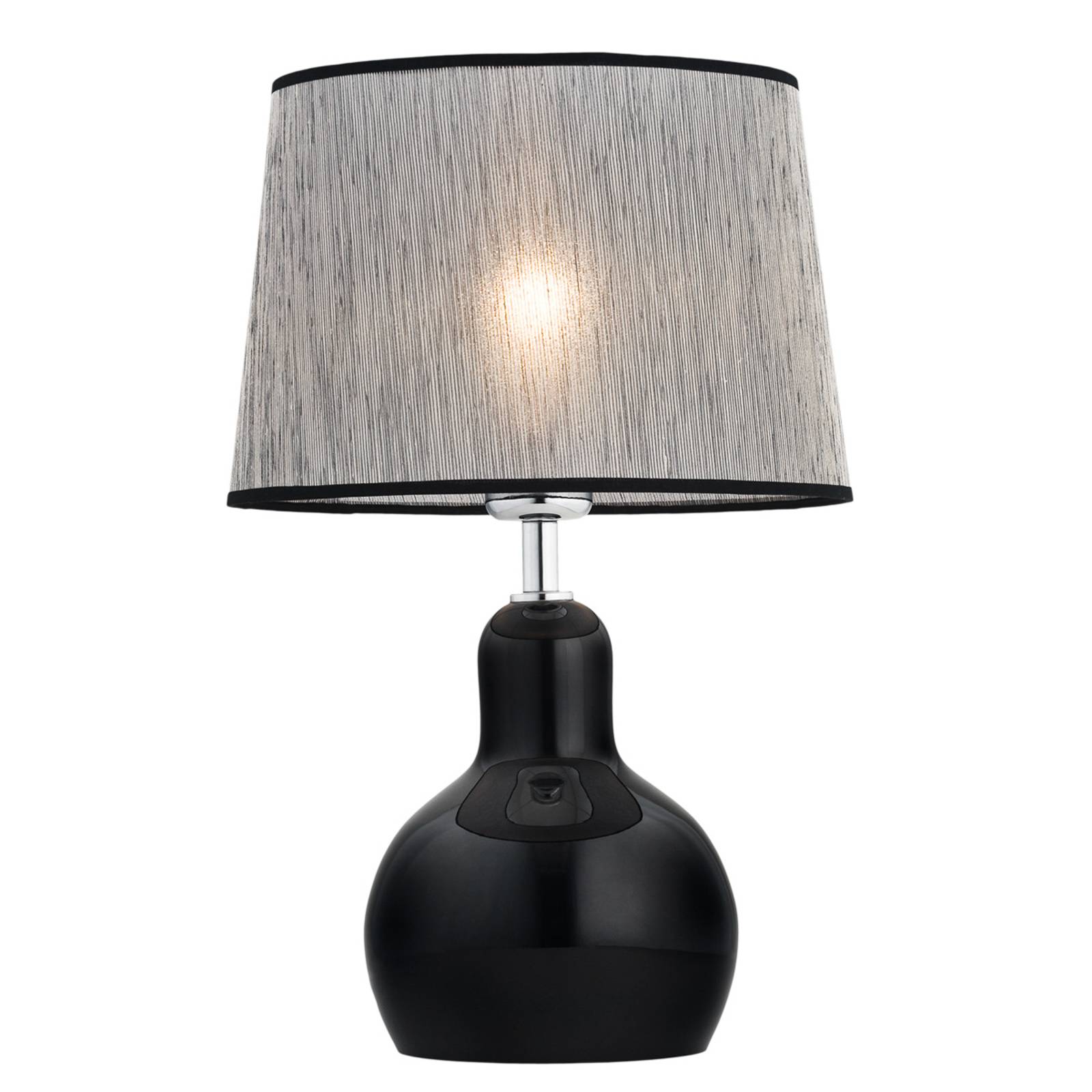 Bordslampa Lona med tygskärm, fot svart