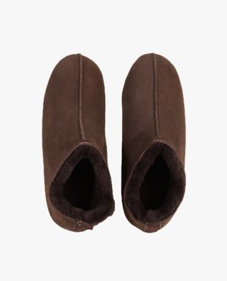Woolen tofflor mörkbrun