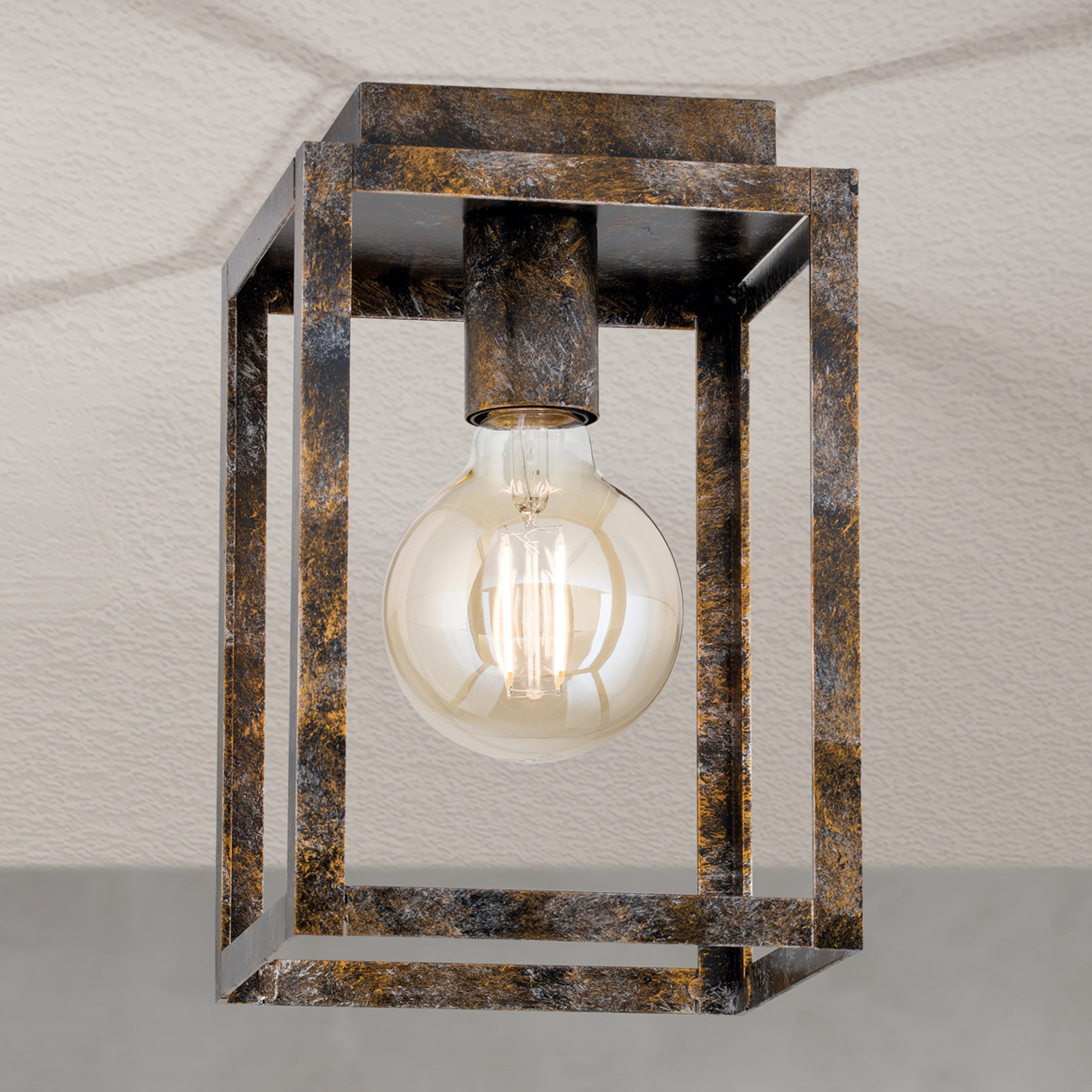 Taklampa Cage i vintageoptik