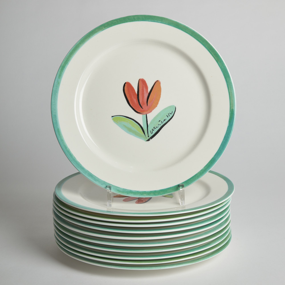 Vintage - SÅLD Tallrikar 11 st "Tulipa" 27 cm