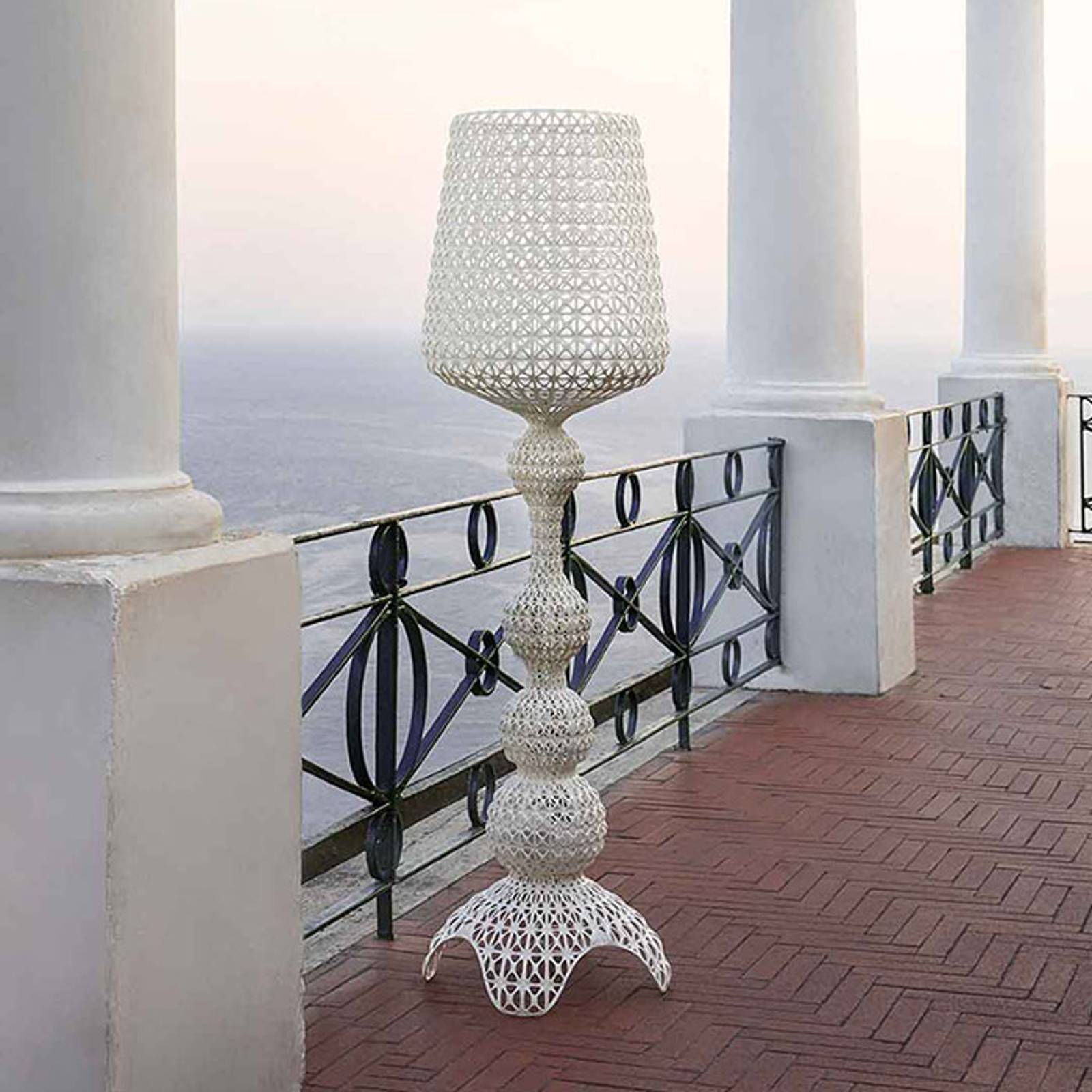 LED-utomhusgolvlampa Kabuki i vitt
