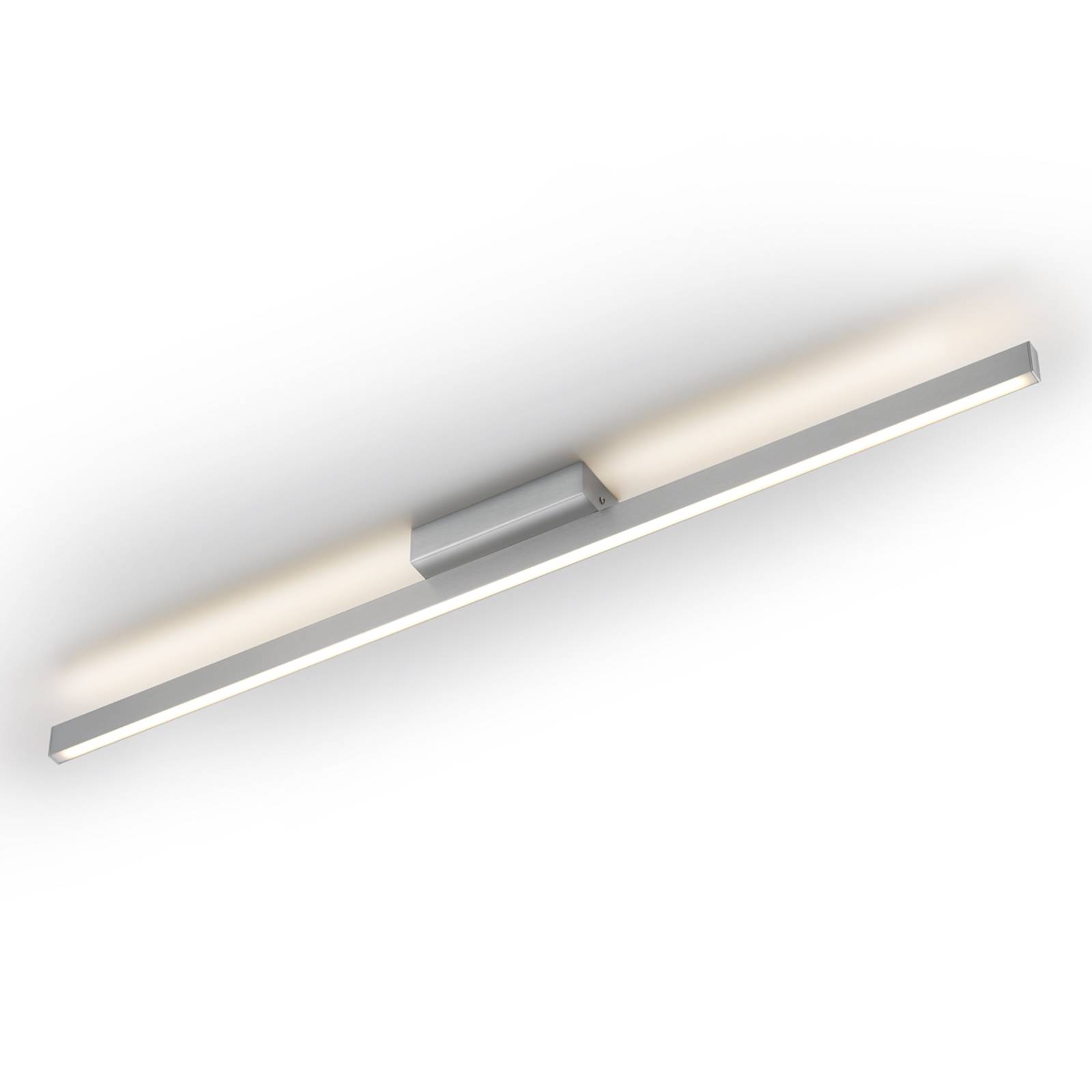 Nickelfärgad, smal LED-taklampa Manilo