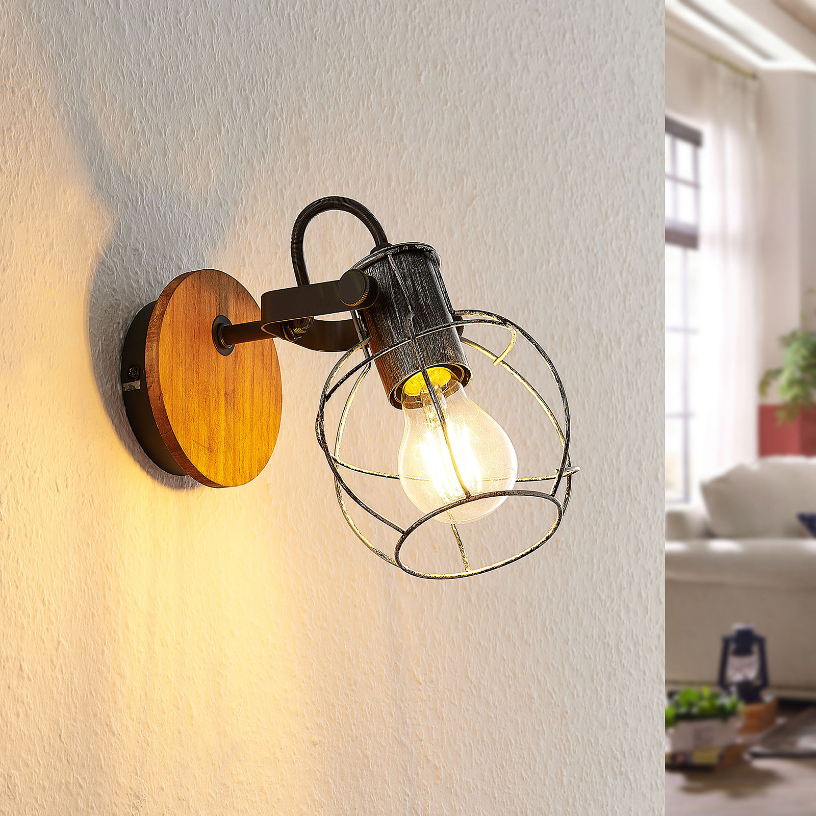 Lindby Salima spotlight, bur, 1 lampa