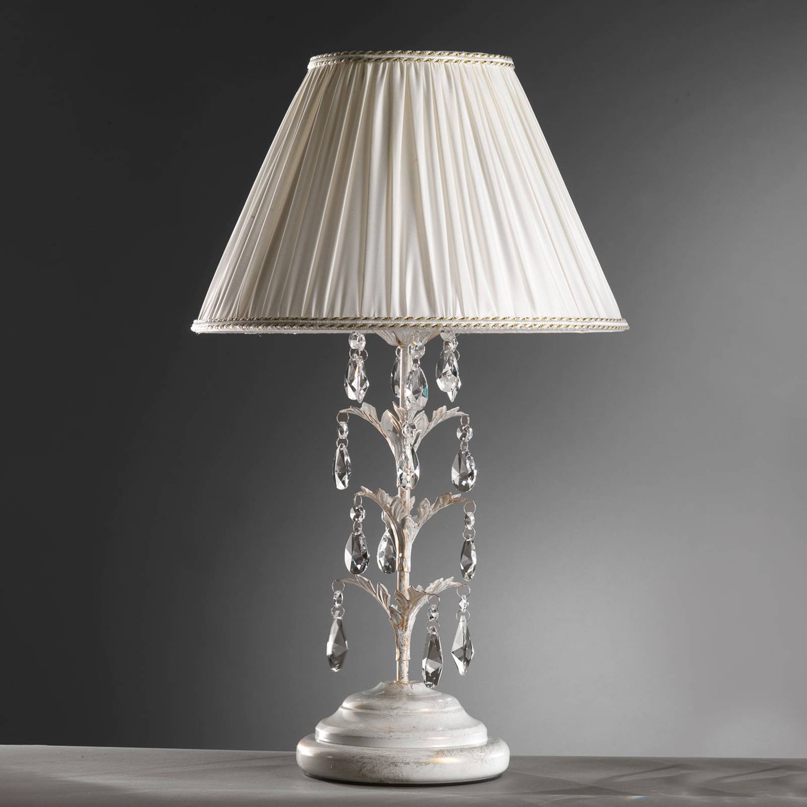 Bordslampa Karen med kristaller, höjd 58 cm