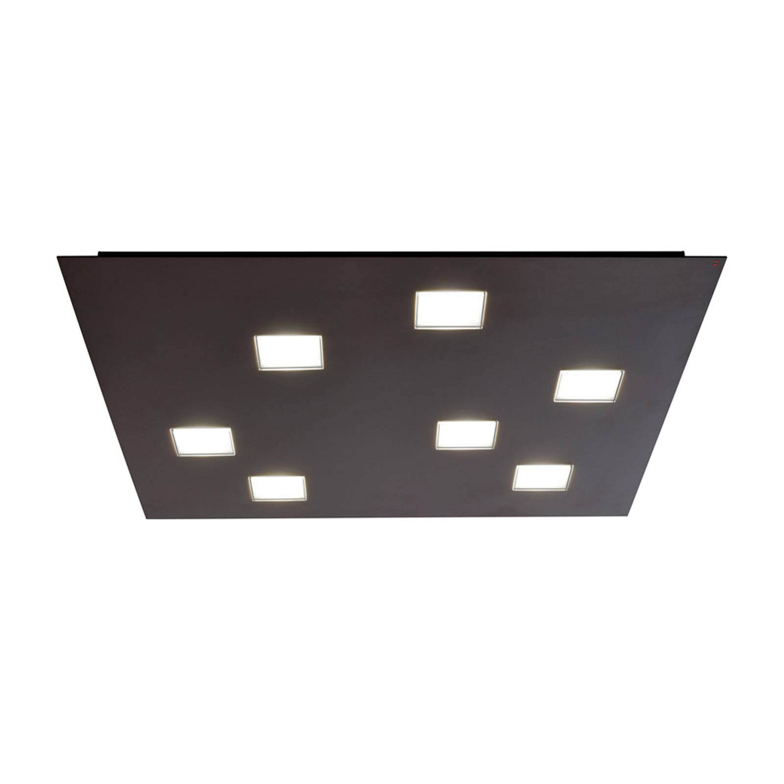 Fabbian Quarter – svart LED-taklampa 7 lampor