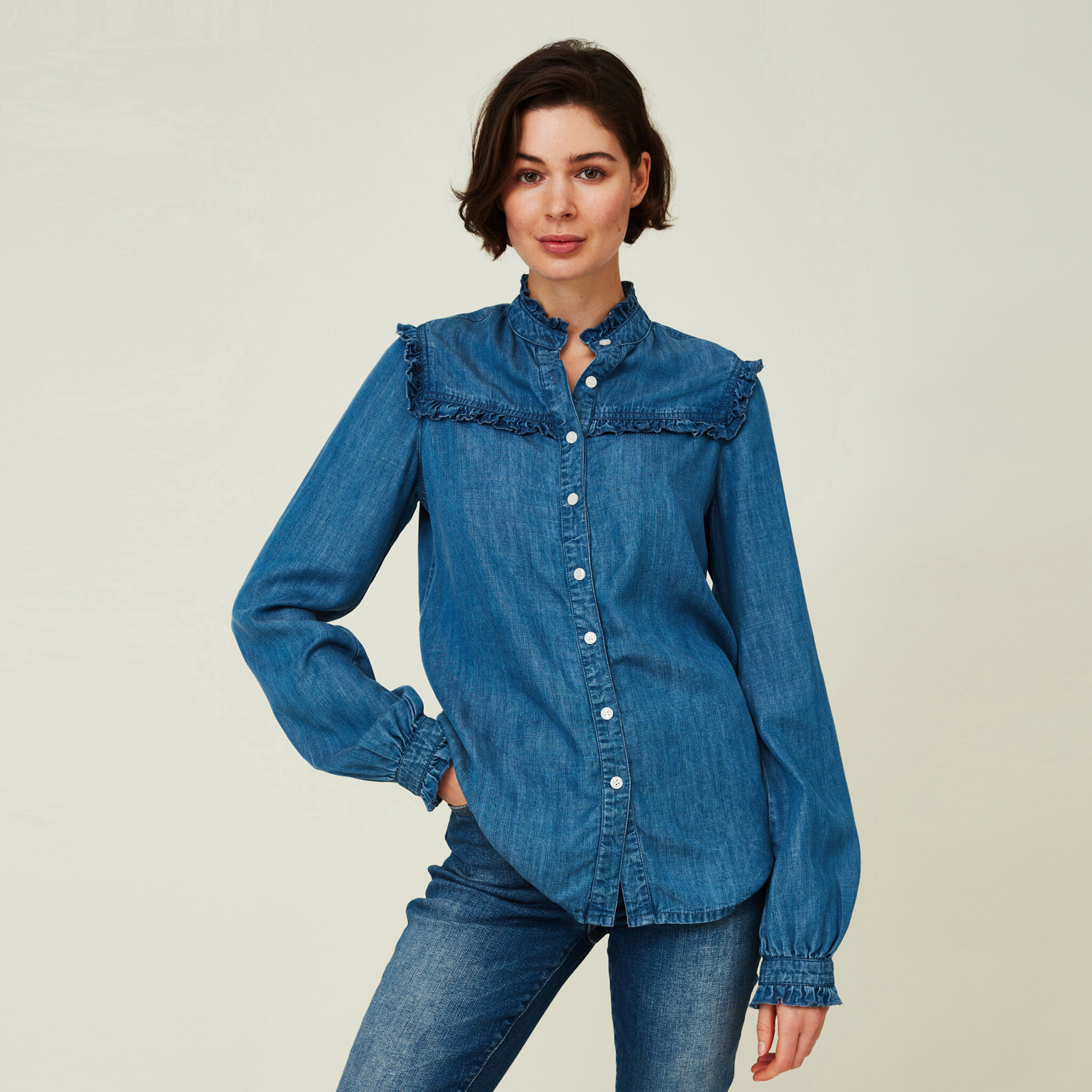 Jordan Lyocell Ruffle Blouse