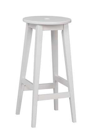 Methro Pall vitlackad björk 75 cm