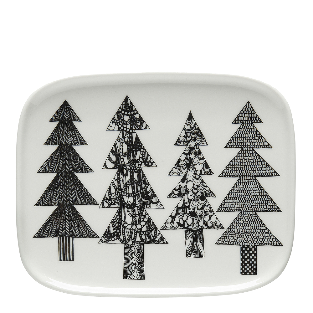 Marimekko - Kuusikossa Tallrik 15xX12 cm Vit/Svart