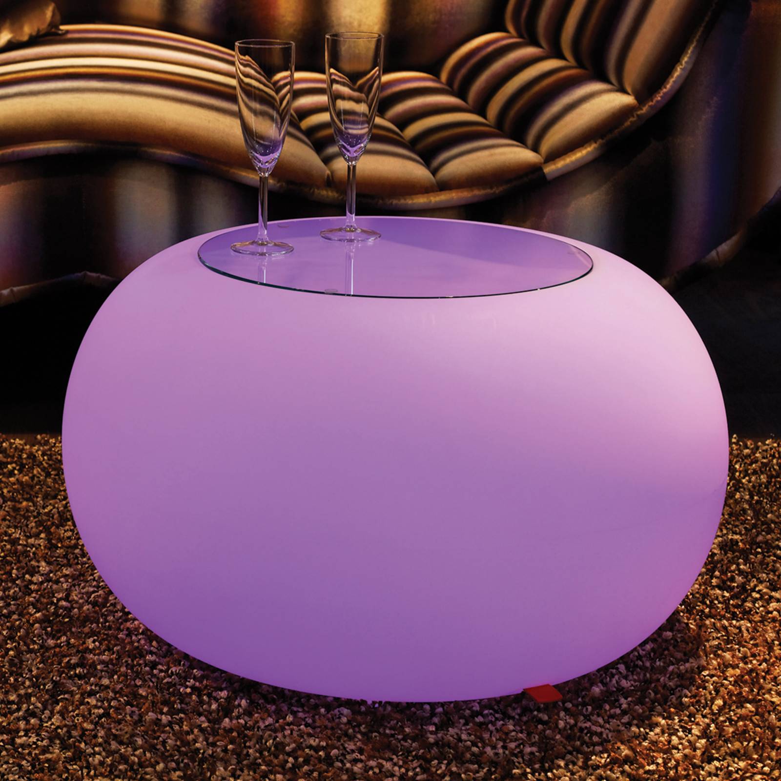Bord BUBBLE Indoor LED RGB + glasplatta