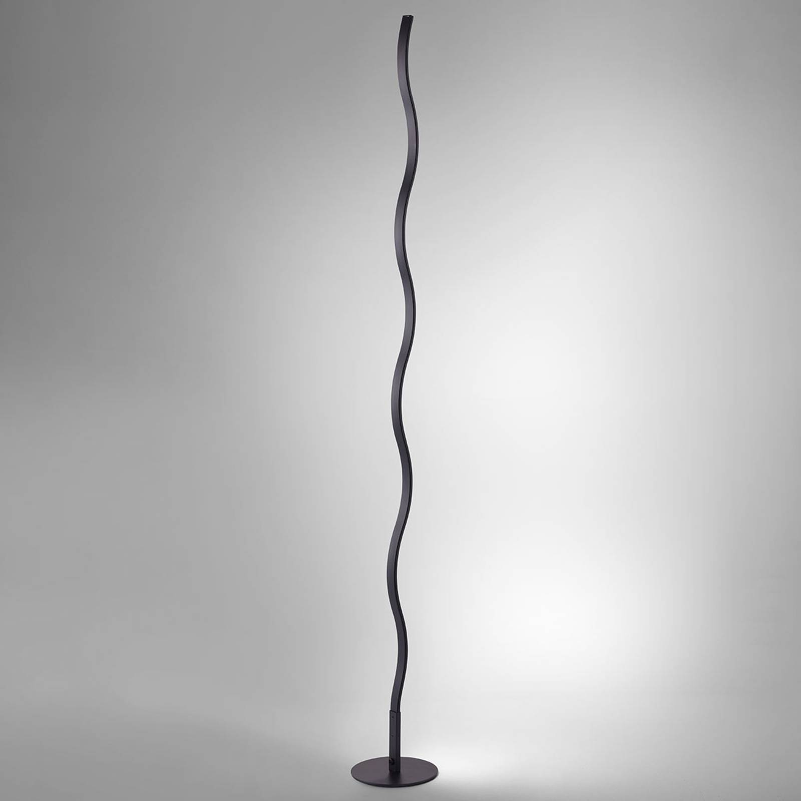 LED-golvlampa Wave i svart