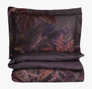 Black Leaf percale påslakanset svart