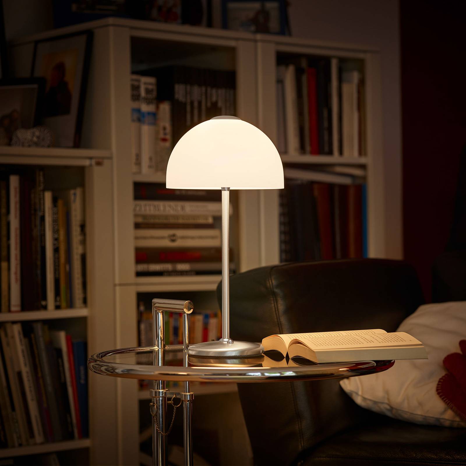 BANKAMP Mästerverk bordslampa nickel, höjd 33 cm