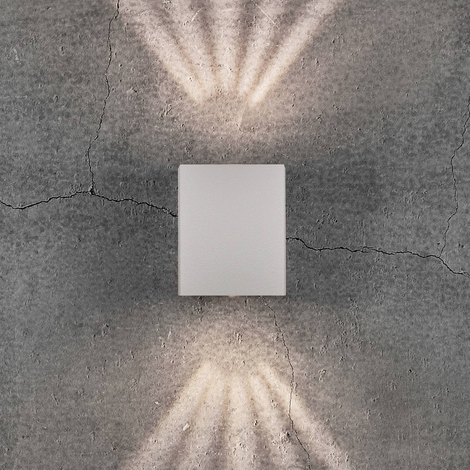 LED-utomhusvägglampa Canto Kubi 2, 10 cm, vit