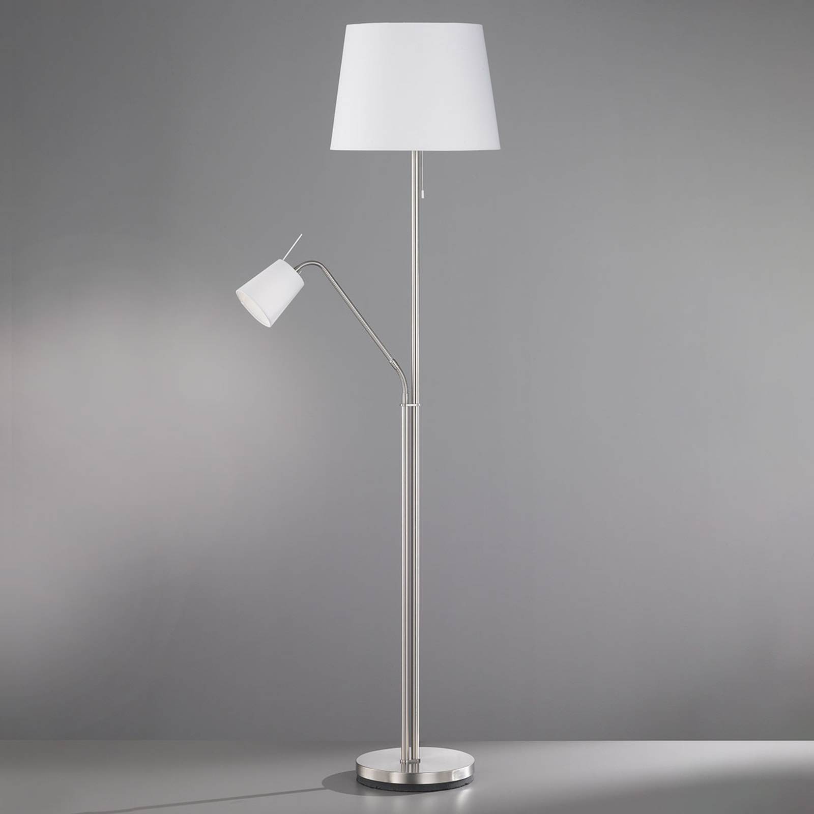Textilgolvlampa Layer med läslampa vit