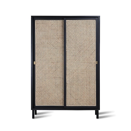 Webbing Sliding Door Cabinet Black