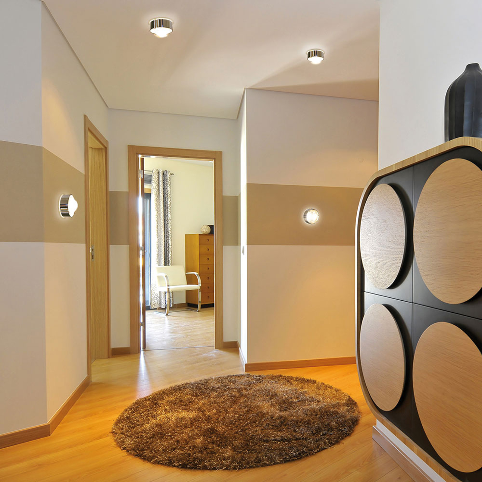 LED-taklampa Puk One 2, krom
