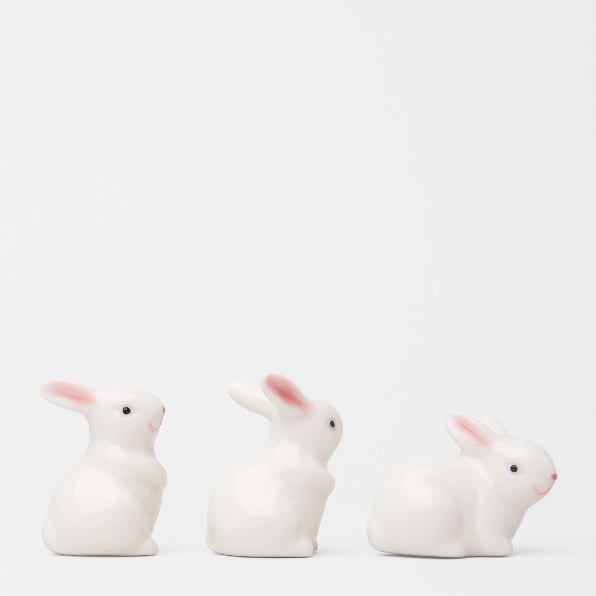 Kaniner i porslin, 3-pack
