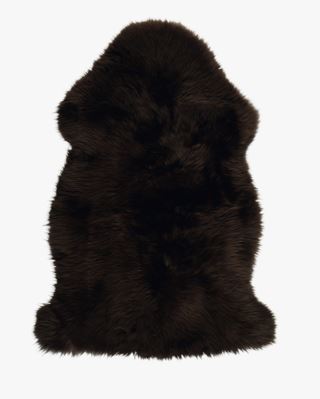 Longwool fårskinn mörkbrun