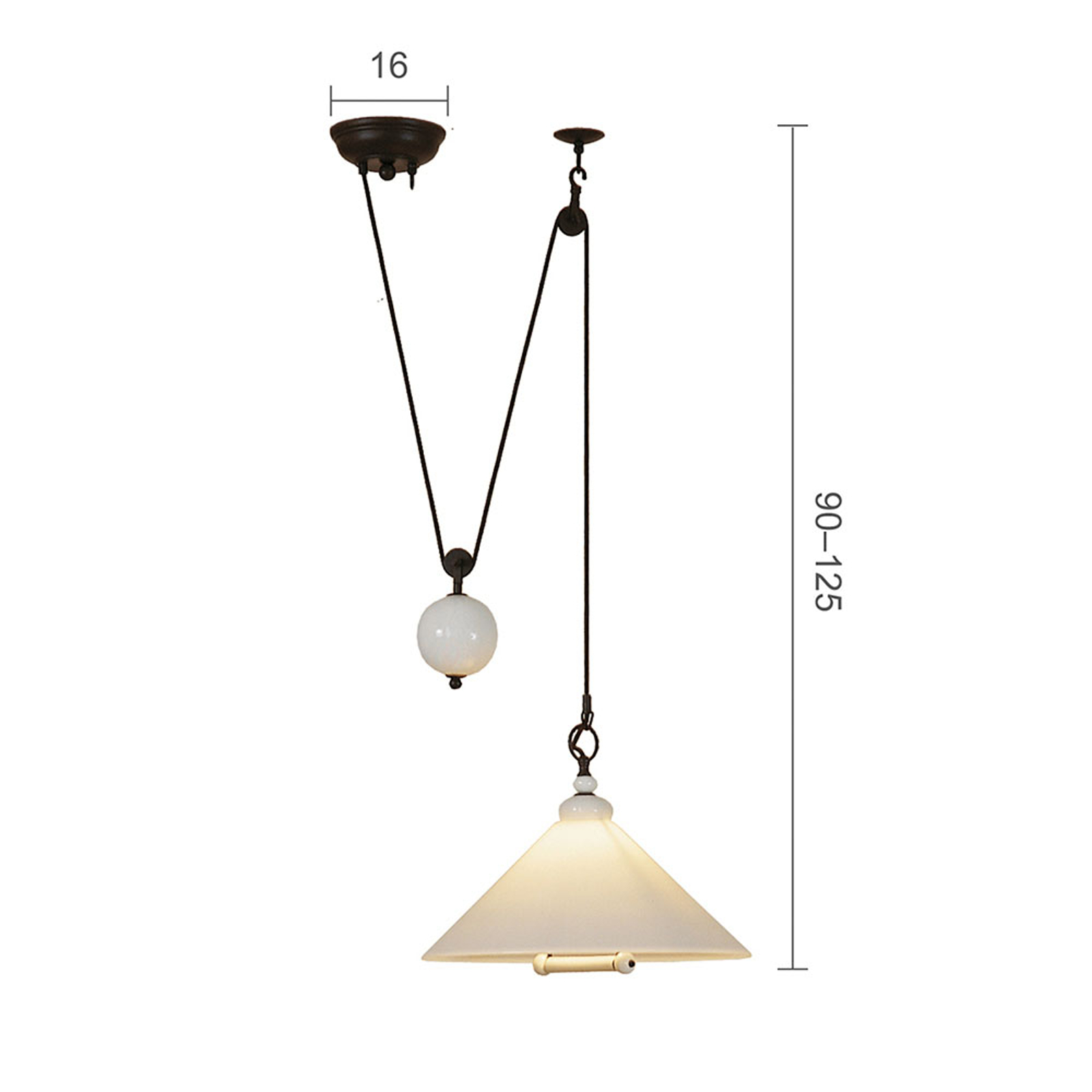 Menzel Provence La Maison pendel skärm opal Ø39 cm