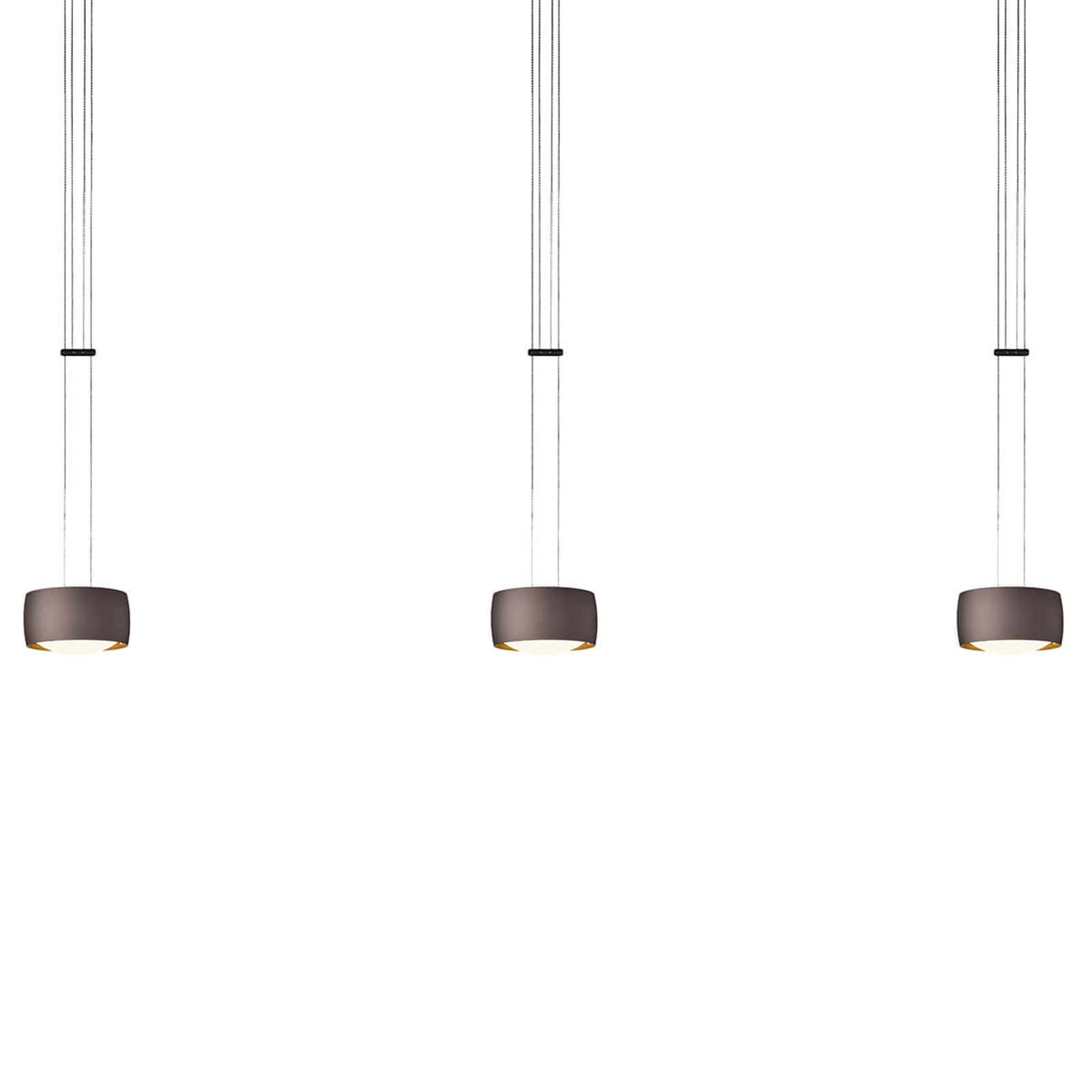OLIGO Grace LED-pendellampa 3 lampor brun