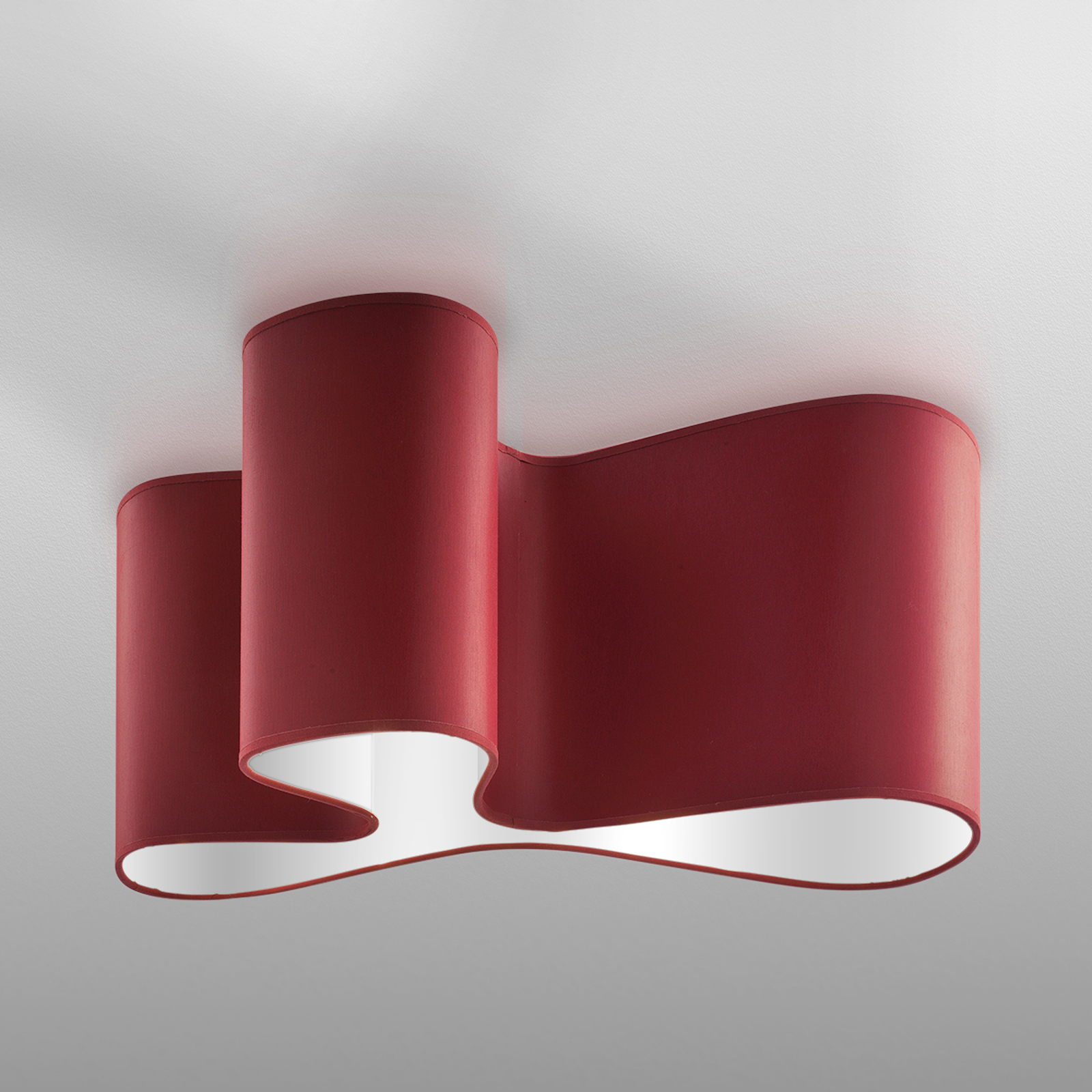 Attraktiv designertaklampa Mugello, röd/vit