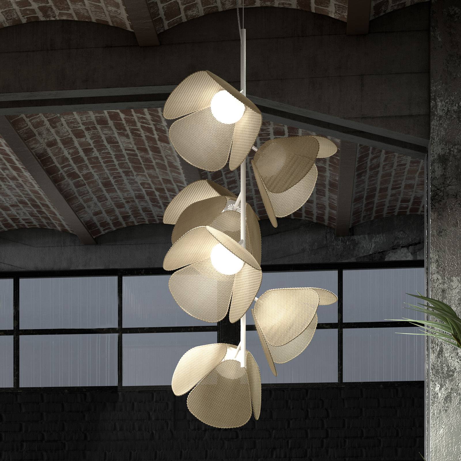 Bover Mod PF/73/6L LED-taklampa, naturfiber
