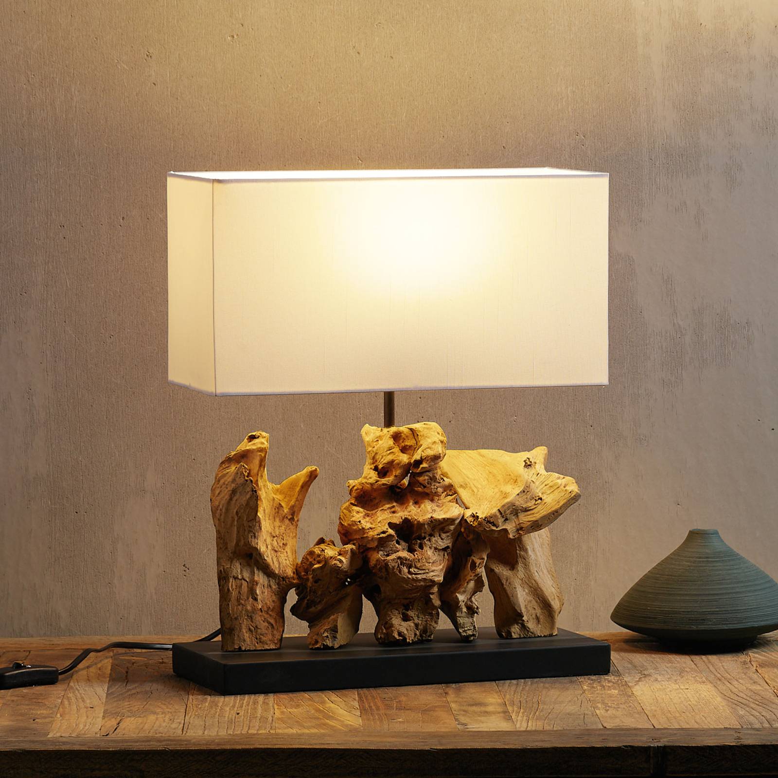 KARE Nature Vertical bordslampa fot av drivved