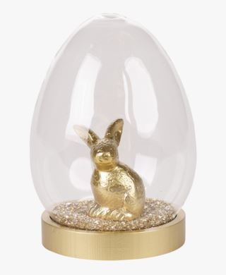 Glass hare dekoration guld