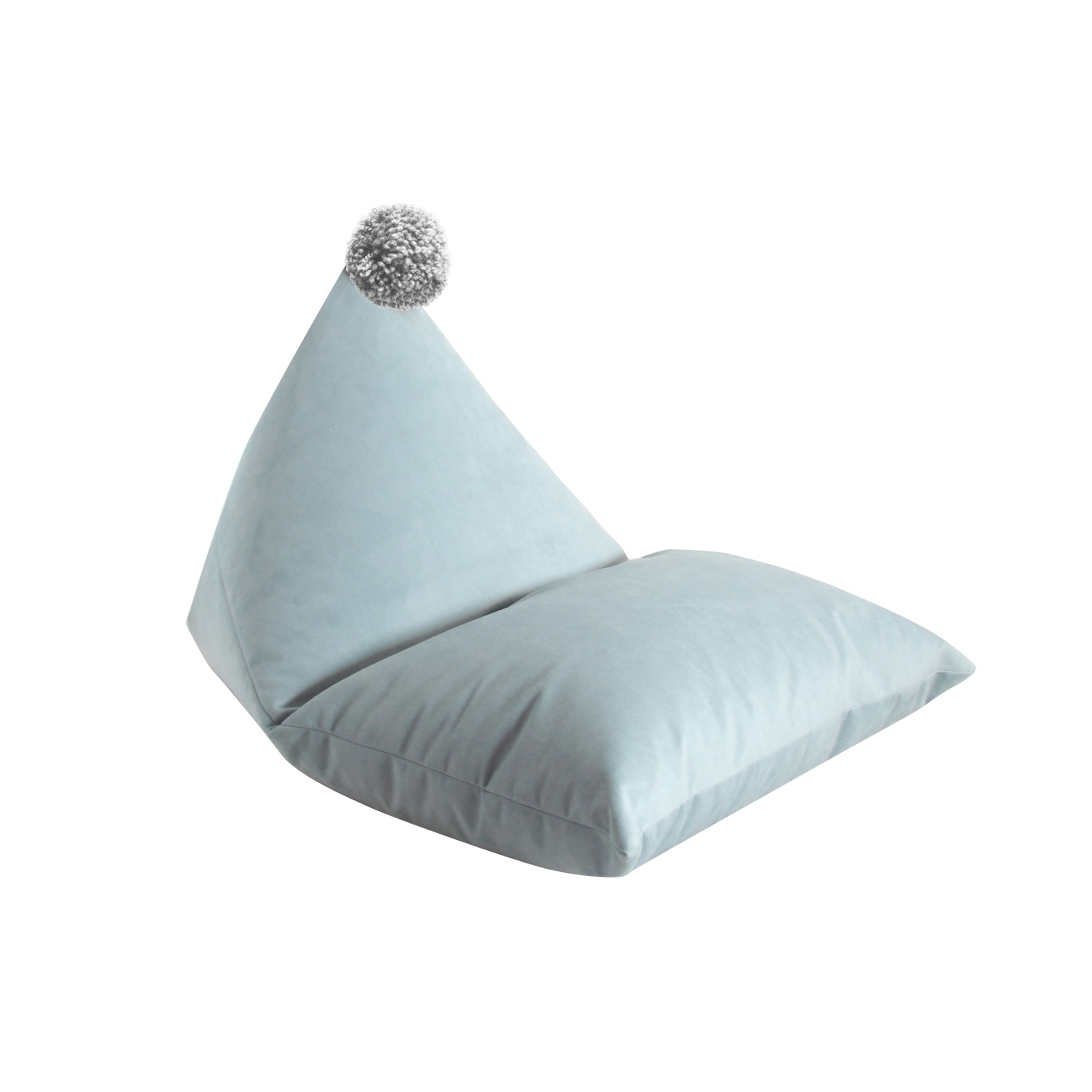 Sittpuff sammet AQUA 70 x 100 cm med pompom