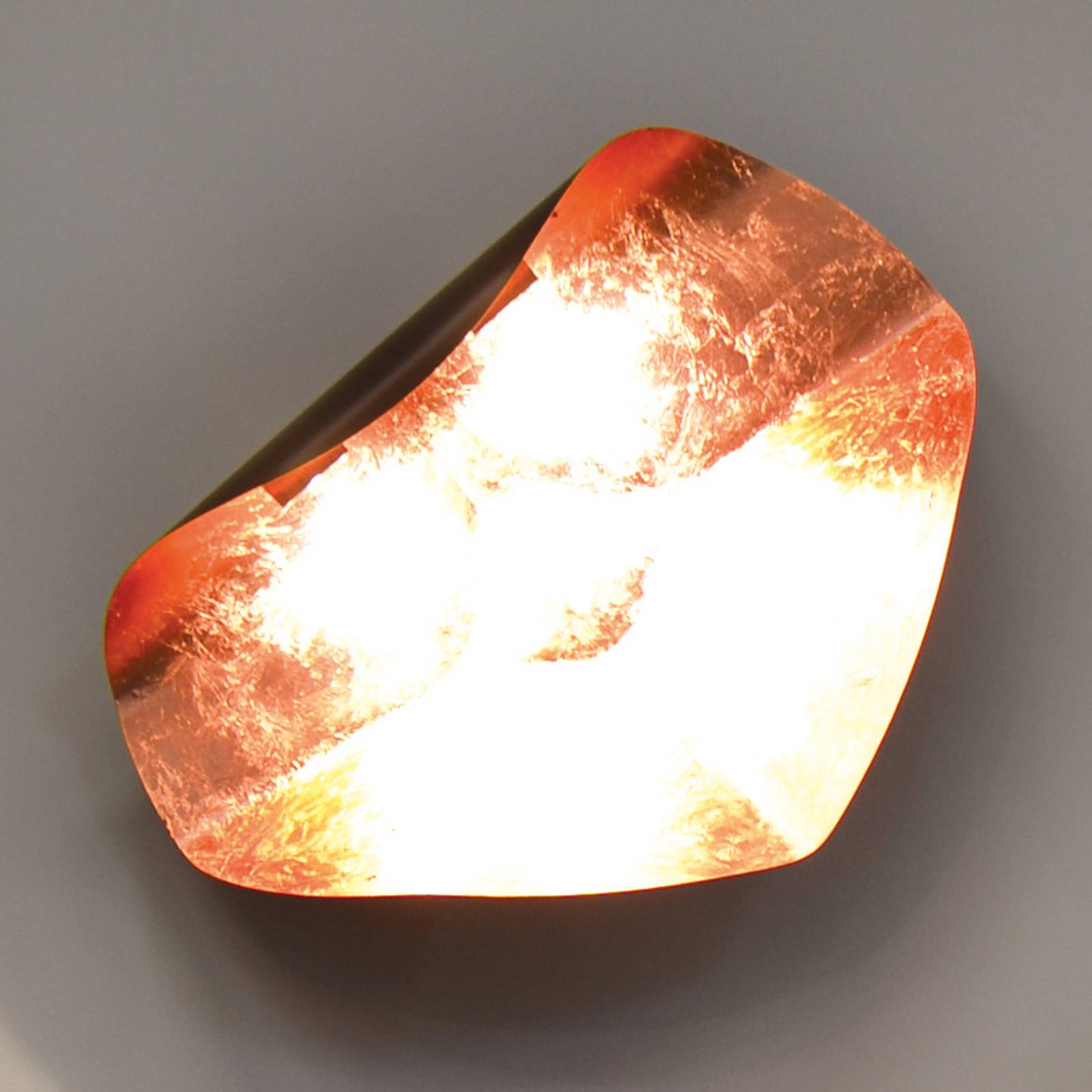 Handbearbetad LED-vägglampa Non So 40 cm brons