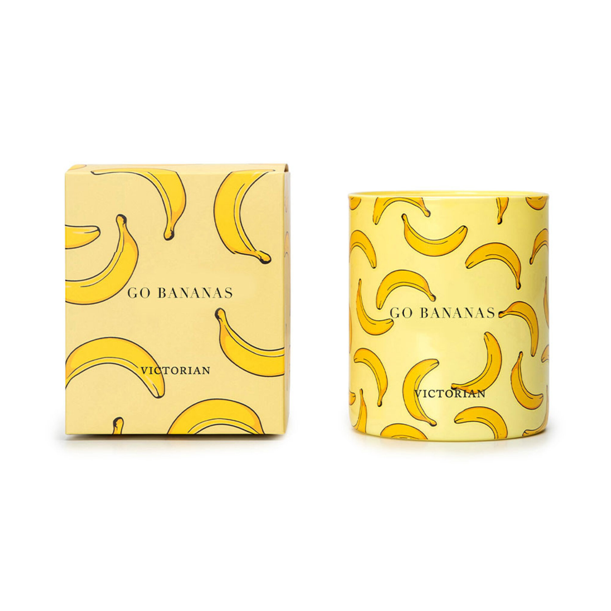 GO BANANAS- en rolig och lekfull design med doften av fräsch bomull. Lämna aldrig ett brinnade ljus obevakat. Håll borta från barn och djur. Glaset kan bli varmt, placera ljuset på lämplig varmresident yta. Underhåll ljuset och klipp av veke var tredje timme., Ø8x9,5 cm