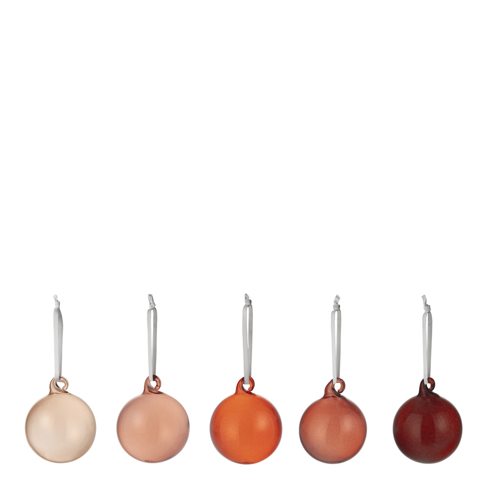 Iittala - Iittala Julpynt Glaskula 4 cm 5-pack Röd