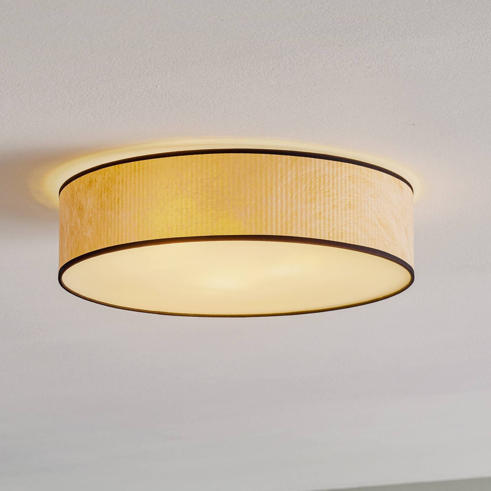 Taklampa Tres Plisados L, Ø 40 cm, guld