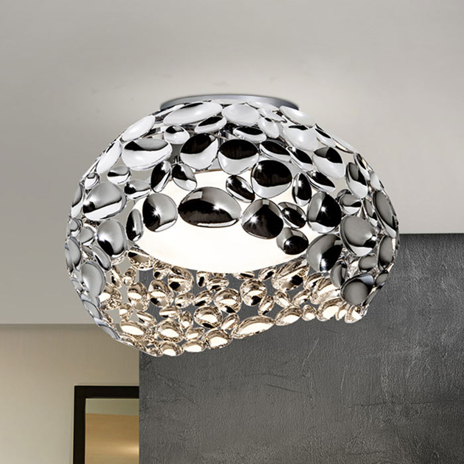 LED-hänglampa Narisa, Ø 46 cm krom