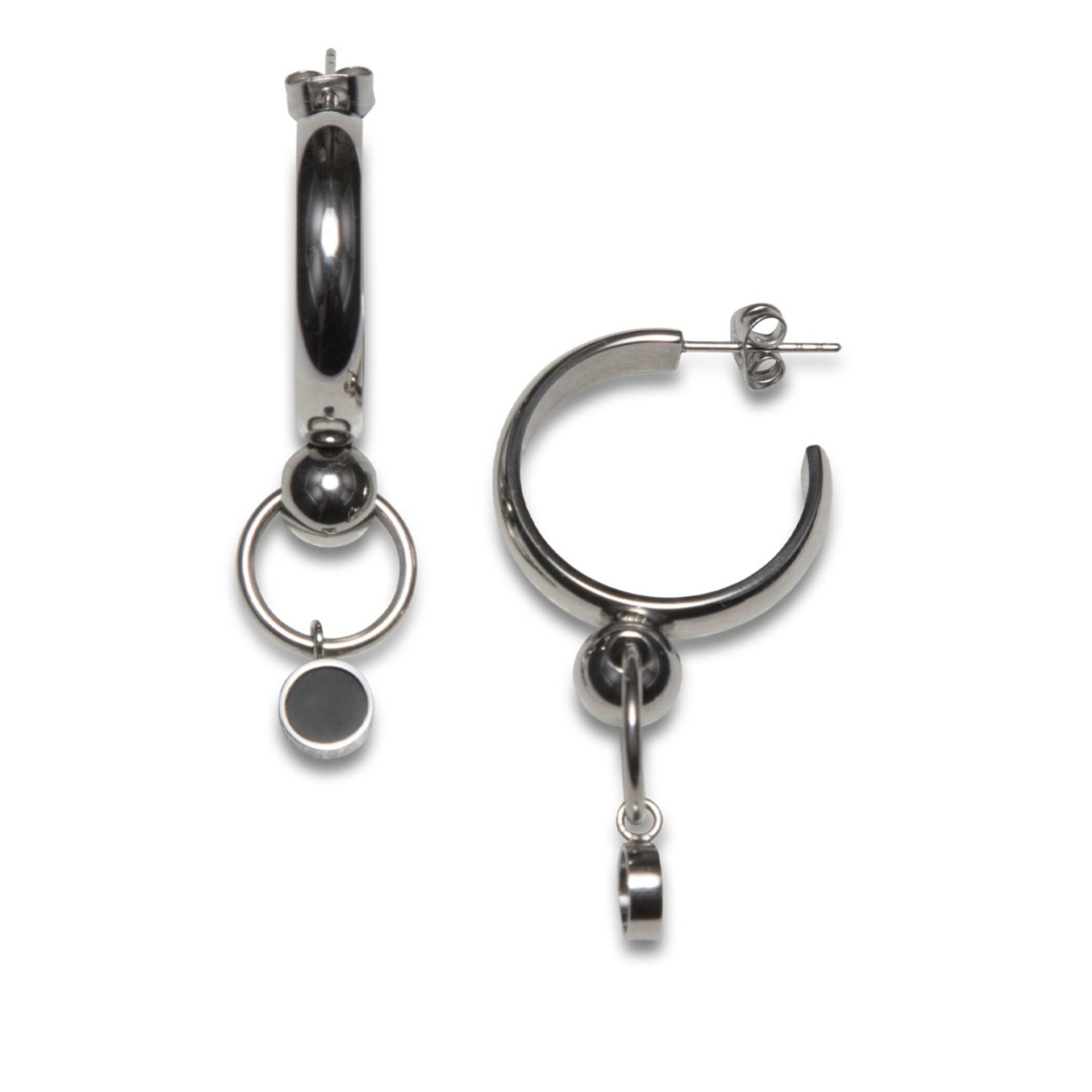 Örhänge Satellite Hoop av Sägen, silver