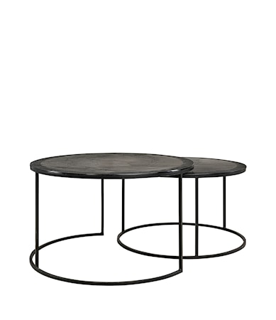 AMADEO coffee table 2-set black alu/iron