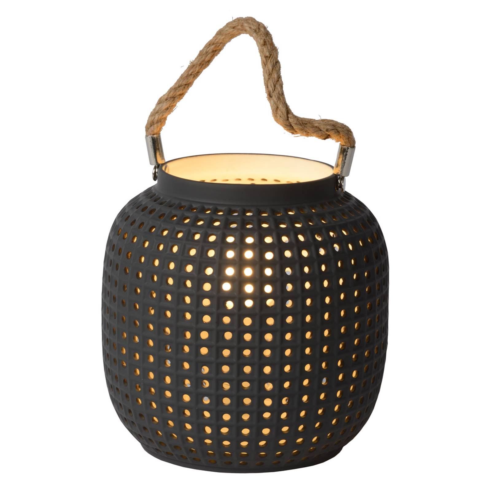 Bordslampa Safiya av porslin, antracit